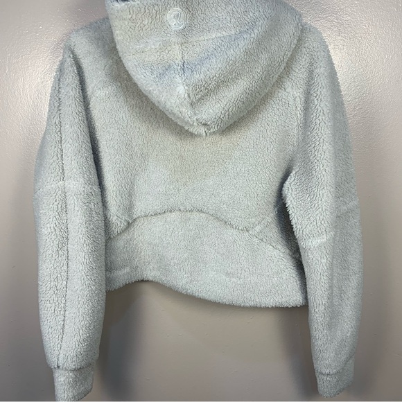 Lululemon Cropped Sherpa Teddy Scuba Fleece Half Zip Bone Hooded - Picture 11 of 11